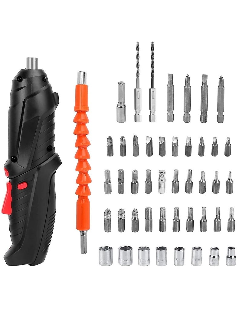 Cordless Drill Set, Rechargeable Power Screwdriver Set, With LED Lights, Suitcase, 47PCS Drill/Screwdriver Accessories, Suitable For Home and Office Manual Tools