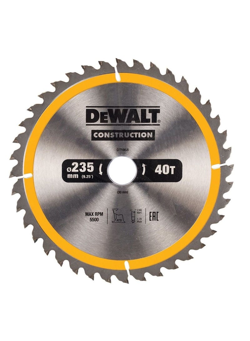 Dewalt Circular Saw Blade  235mm 40T