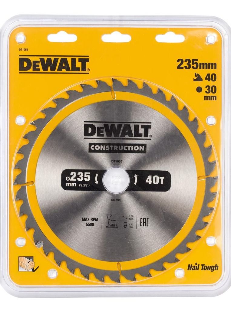 Dewalt Circular Saw Blade  235mm 40T