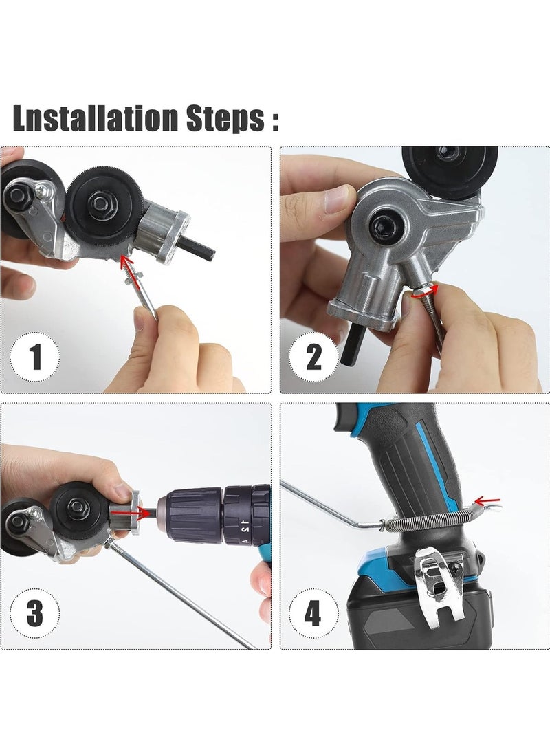 Electric Drill Plate Cutter, Metal Nibbler Drill Attachment, DIY Metal Drill Attachment, Electric Drill Plate Cutter Attachment for Cutting Iron, White Sheet, Steel, Copper, Aluminum.