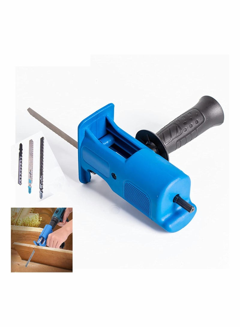 Portable Reciprocating Saw Mini Saw Electric Reciprocating Saw with 3 Saw Blades Quick Electric Drill Can Be Connected