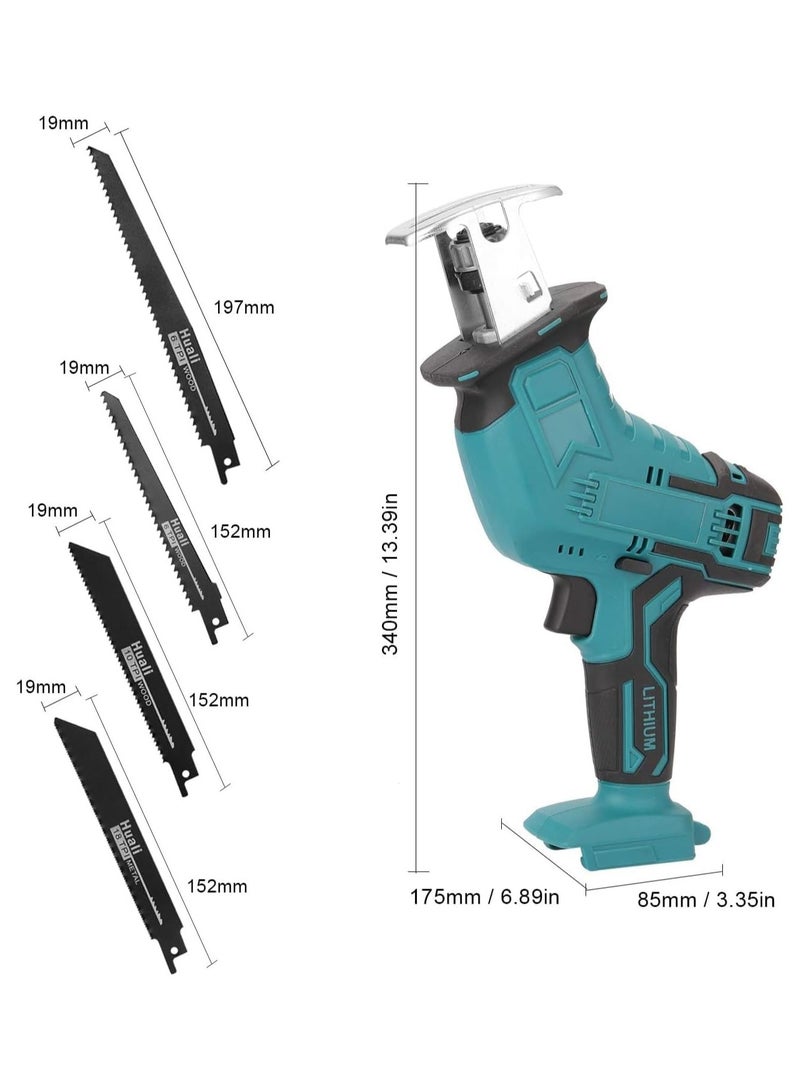 Universal 21V Power Tools Cordless Reciprocating Saw Combo Kit with 2pcs Batteries and One Charger, 4 Saw Blades for Wood/Metal/PVC Pipe Cutting