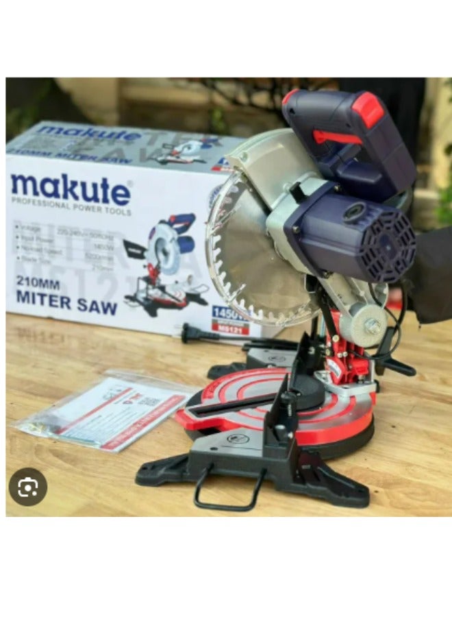 Miter Saw  1450W with 5200rpm and 25.4 Blade Size for Crown Moulding  Picture Frames  Door Frames Window Casings and more (MS121)