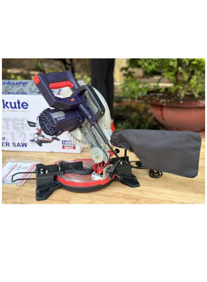 Miter Saw  1450W with 5200rpm and 25.4 Blade Size for Crown Moulding  Picture Frames  Door Frames Window Casings and more (MS121)