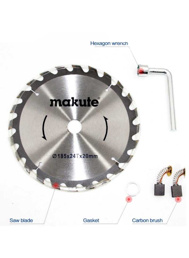 Electric Circular Saw, 235mm Wood Cutting Tool, 2200W Power, 4100 RPM, 220-240V, Variable Speed, Copper Motor - Model CS004