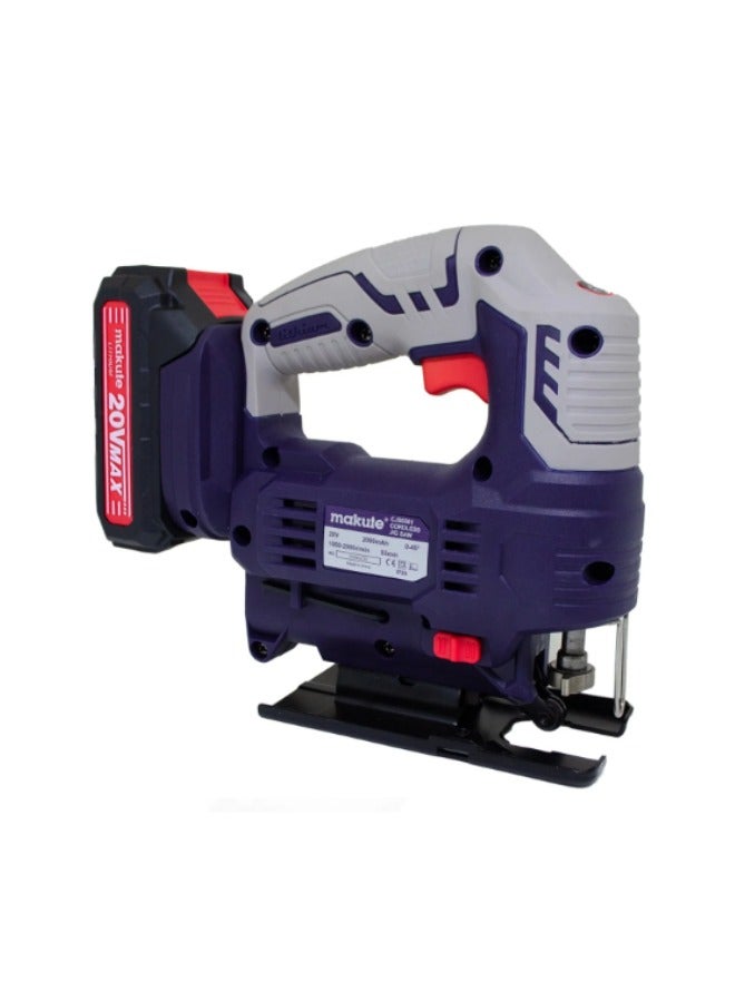 20V Cordless Portable Jig Saw  Wood Metal Cutter Sawing Machine  for Various Cutting and Trimming Tasks (CJS6501-2BL)