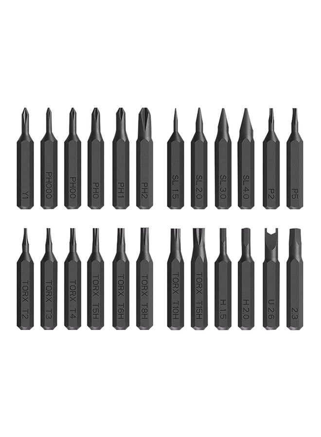 24-Piece Mijia Wiha Magnetic Bits With Screw Driver Kit Black 3.1x7.1x1.2inch