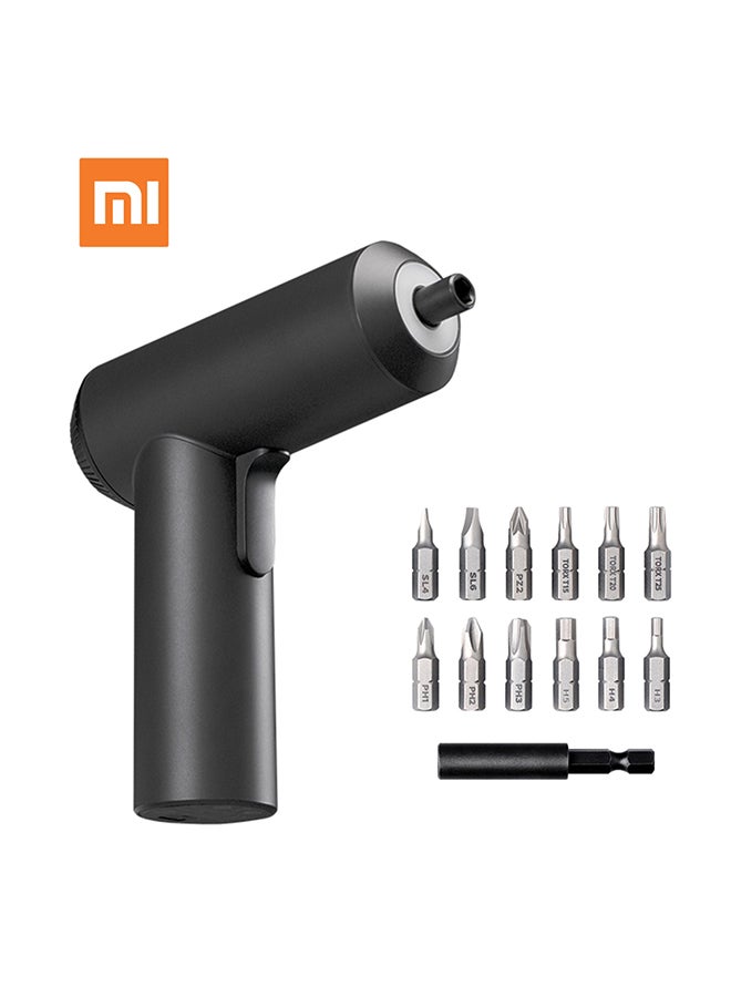 Xiao-mi Mijia Cordless Rechargeable Screwdriver Li-ion Electric Screwdriver with 12PCS S2 Screw Bits Black 16.5x16.5x6.0cm