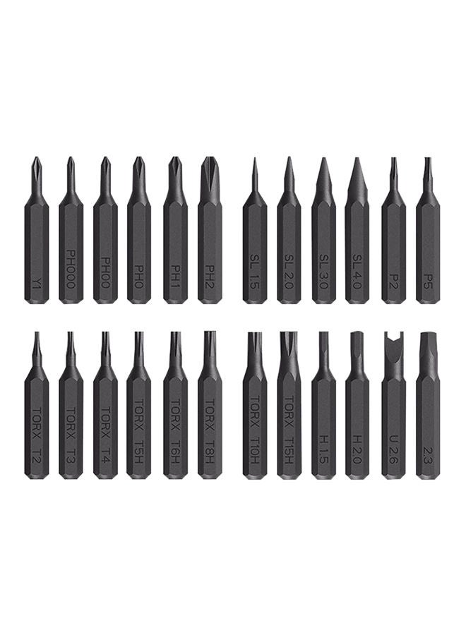 24-Piece Magnetic Bits With Screw Driver Kit Black 3.1x7.1x1.2inch