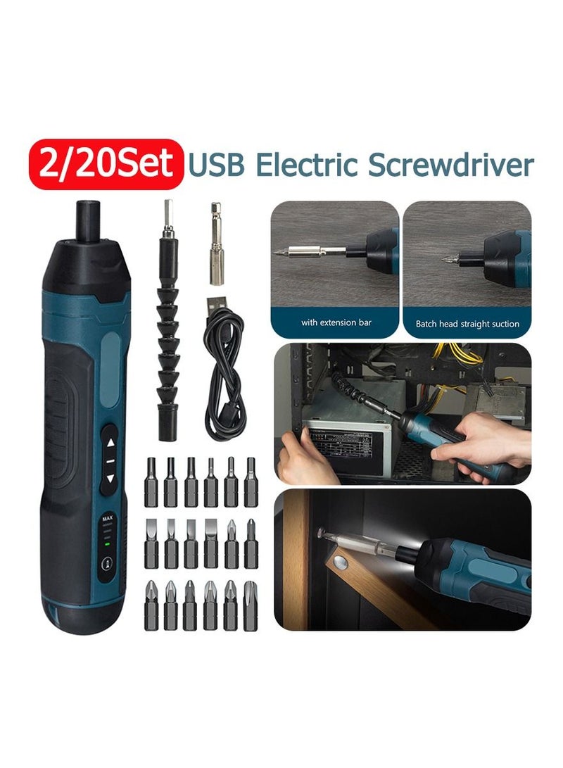 Cordless Electric Screwdriver Rechargeable 1300mah Lithium Battery Mini Drill 3.6V Power Tools Set Household Maintenance Repair