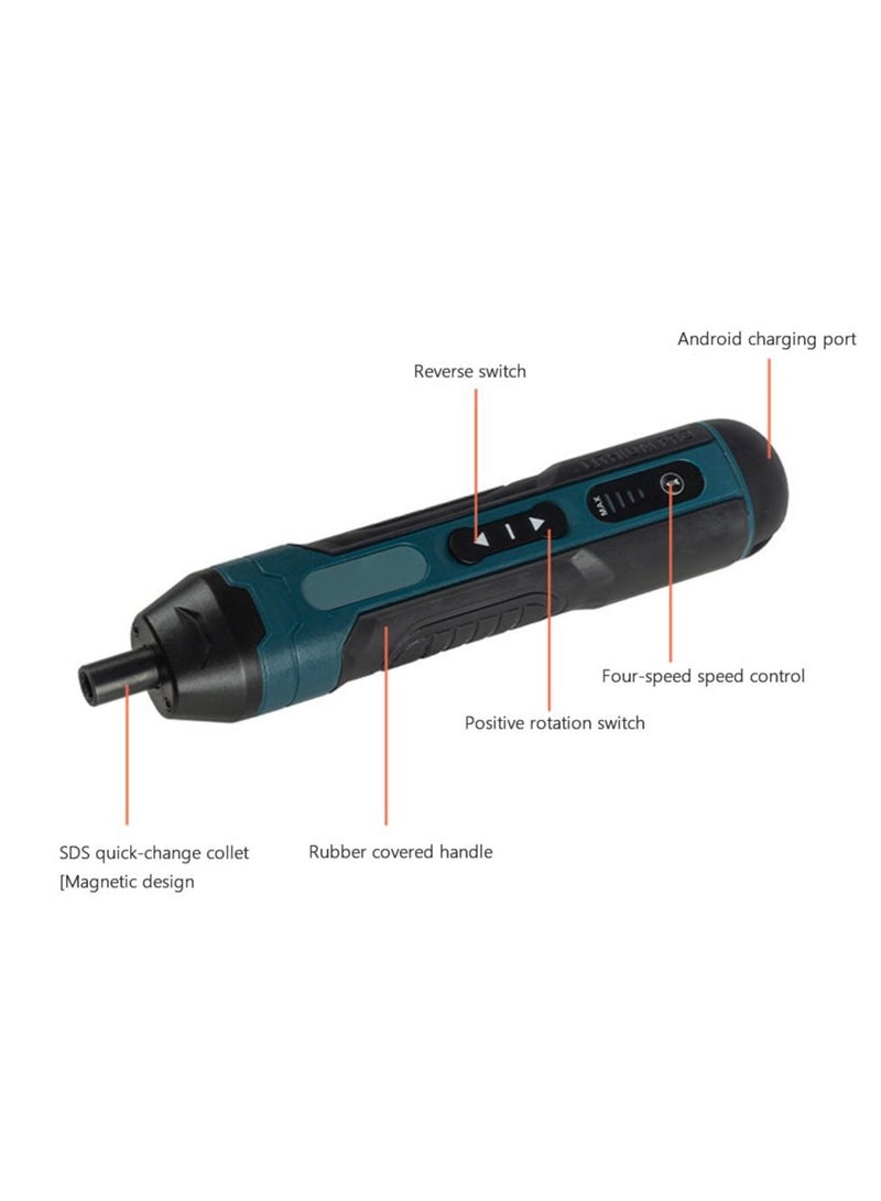 Cordless Electric Screwdriver Rechargeable 1300mAh Lithium Battery Mini Drill Power Tool Set Home Maintenance Repair (3.6V)