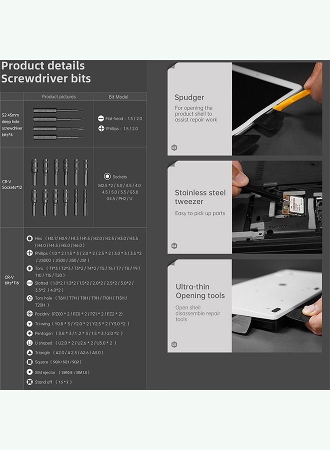 DMG 145-in-1 Precision Screwdriver Set Magnetic Repair Tool kit