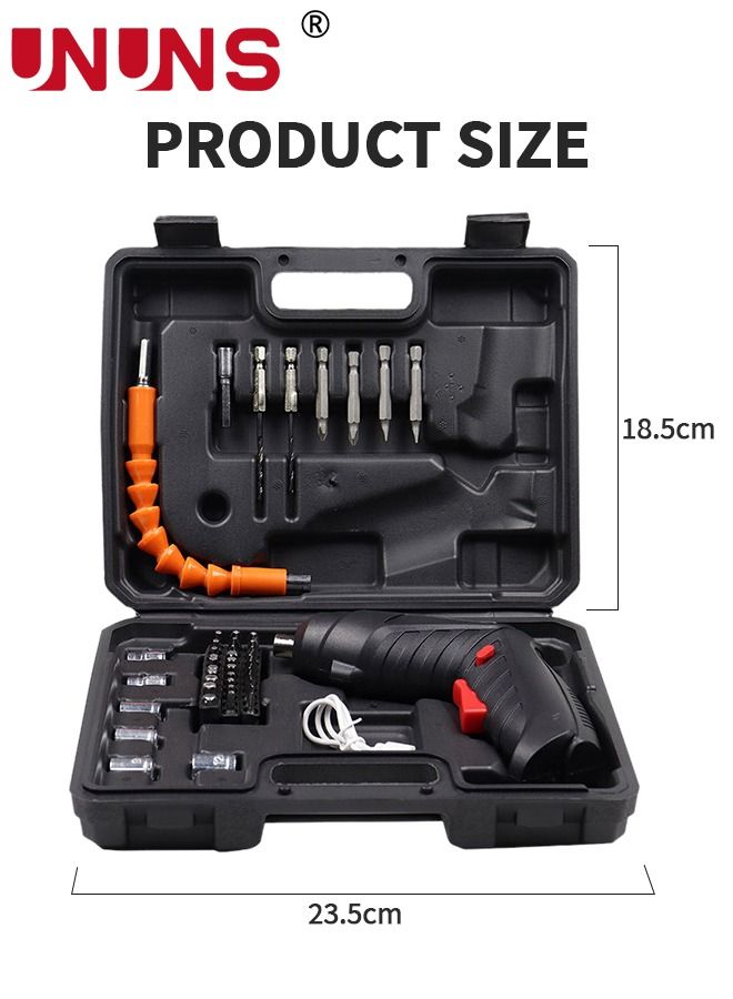 Electric Screwdriver Set,47-In-1 Rechargeable And Rotatable Cordless Electric Cordless Screwdriver Drill With Built-in LED,Cordless Screwdriver