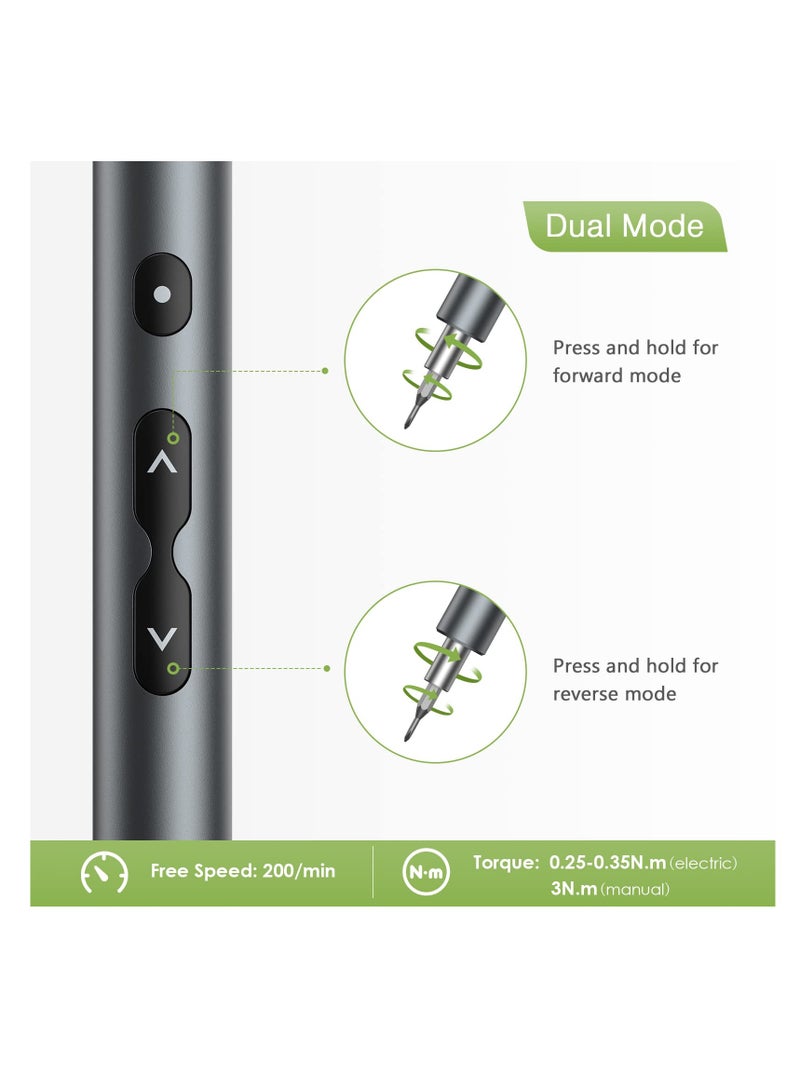 Precision Electric Screwdriver - Portable, Rechargeable Power Tool with USB Charging and LED Light - Ideal for Phones, Cameras, Laptops