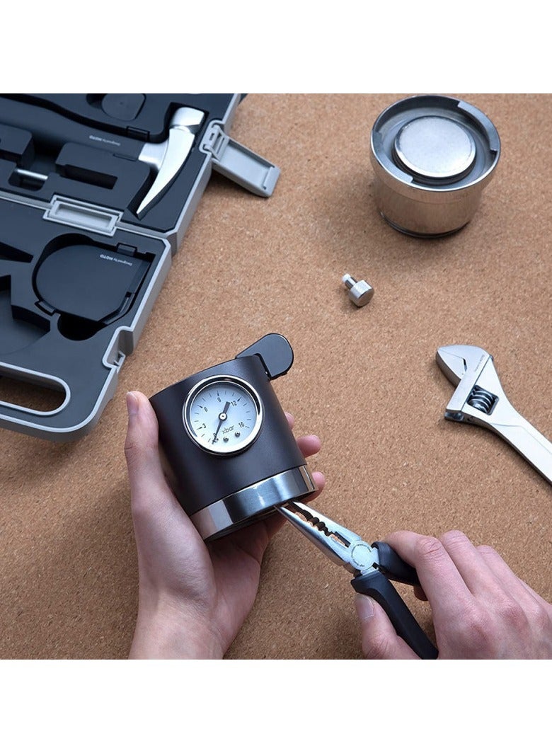 HOTO Manual Toolbox Hand Tool Set Portable Screwdriver Spanner Hammer Tape Measure Pliers Home Repair Installation Toolbox