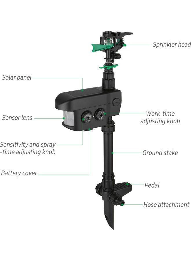 Solar Power Sprinkler Black