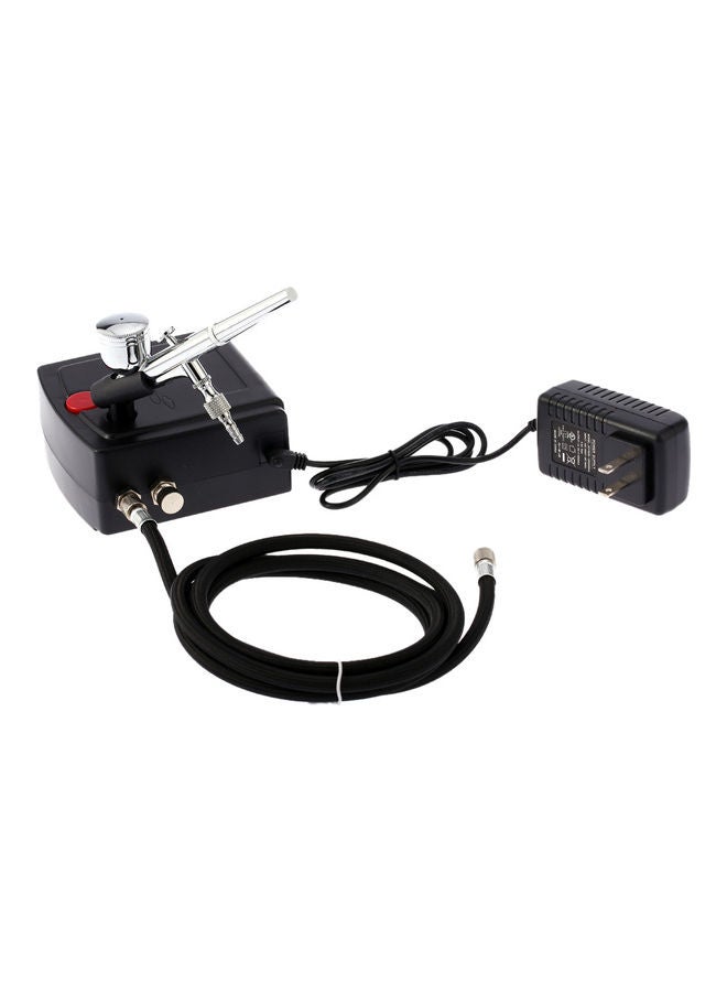 Professional Gravity Feed Airbrush Kit Black/Silver
