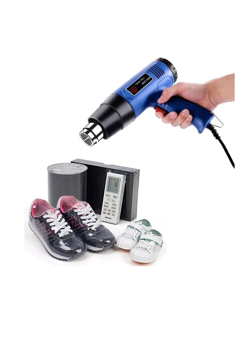 Corded Heat Gun Portable Hot Air Gun 1500W with 2 Temperature Gear for Shrink Wrapping, Industrial Plastic Soldering,Tube Bending,Automotive film,Removing Old Paint Film and Adhesives