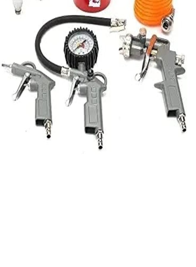 5pcs Set Pneumatic Spray Gun Diesel Gun Air Duster Gun Inflator Kit & Hose