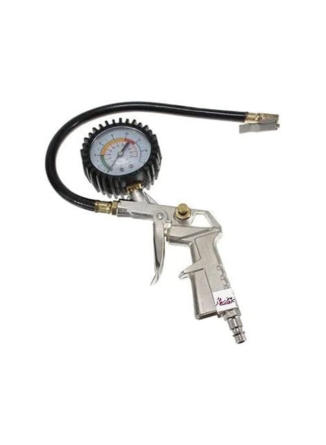 Tyre Pressure Gauge,Tire Pressure Gauge Gun,Air Tire Inflator Dial Gauge With Flexible Hose For Cars&Motorbike