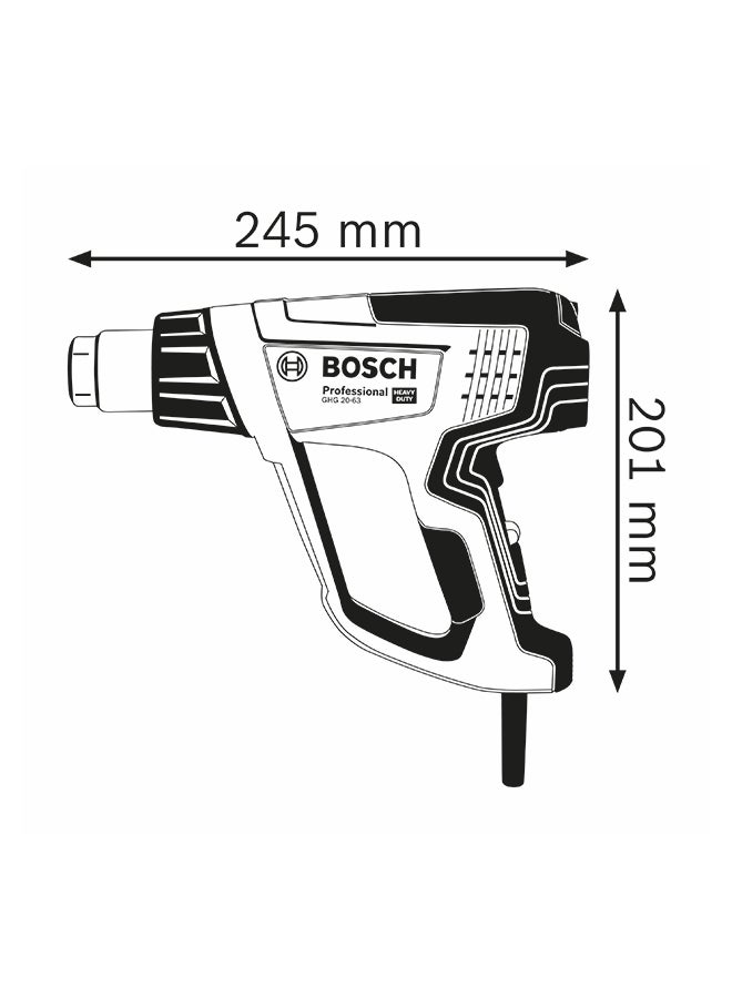 Bosch Professional Heat Gun GHG 20-63, Working temperature 
50 – 630 °C | Model: 06012A62L0 with 1 year warranty