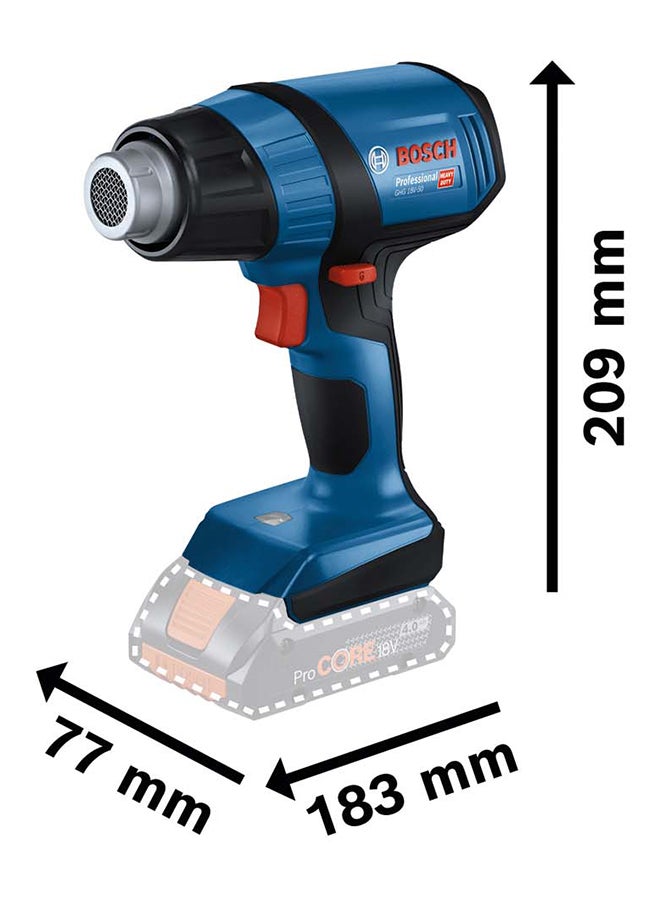 Bosch Professional Cordless Heat Gun GHG 18V-50, Save time: Fast heating up to 300 °C within 6 seconds | Model: 06012A6500 with 1 year warranty