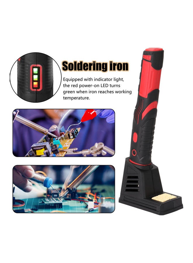 Rechargeable Soldering Iron With Accessories Black/Red/Silver