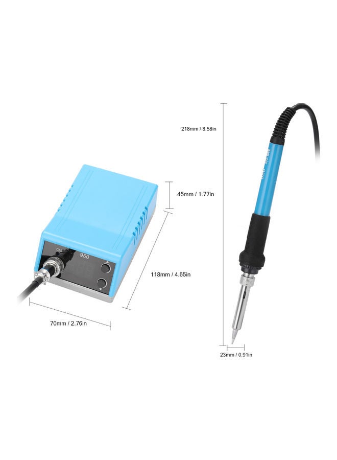 Digital Temperature Adjustable Soldering Iron With Accessories Blue/Black/Silver