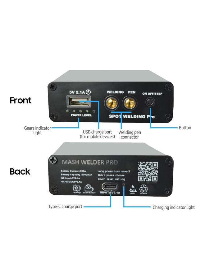 Portable Handheld Spot Welding Machine Black