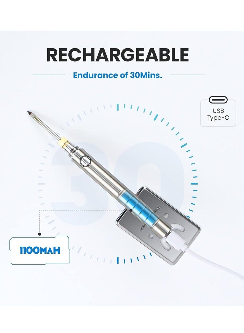 Soldering Iron, 1000mah USB Wireless Electric Soldering Gun Pen, Portable and Rechargeable for Home Appliance Repair, Electronic Components