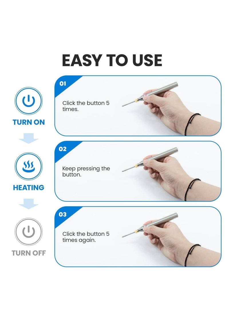 Soldering Iron, 1000mah USB Wireless Electric Soldering Gun Pen, Portable and Rechargeable for Home Appliance Repair, Electronic Components