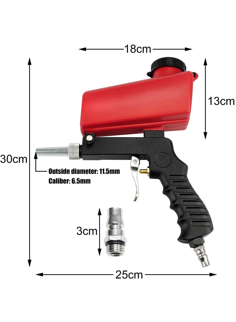 Sand Blaster, Professional Anti-Rust Blasting Machine 90psi Pneumatic Sand Blasting Kit Handheld Gravity Sandblaster Adjustable Flow Rate for Spraying Remove Paint Stains Rust Spot