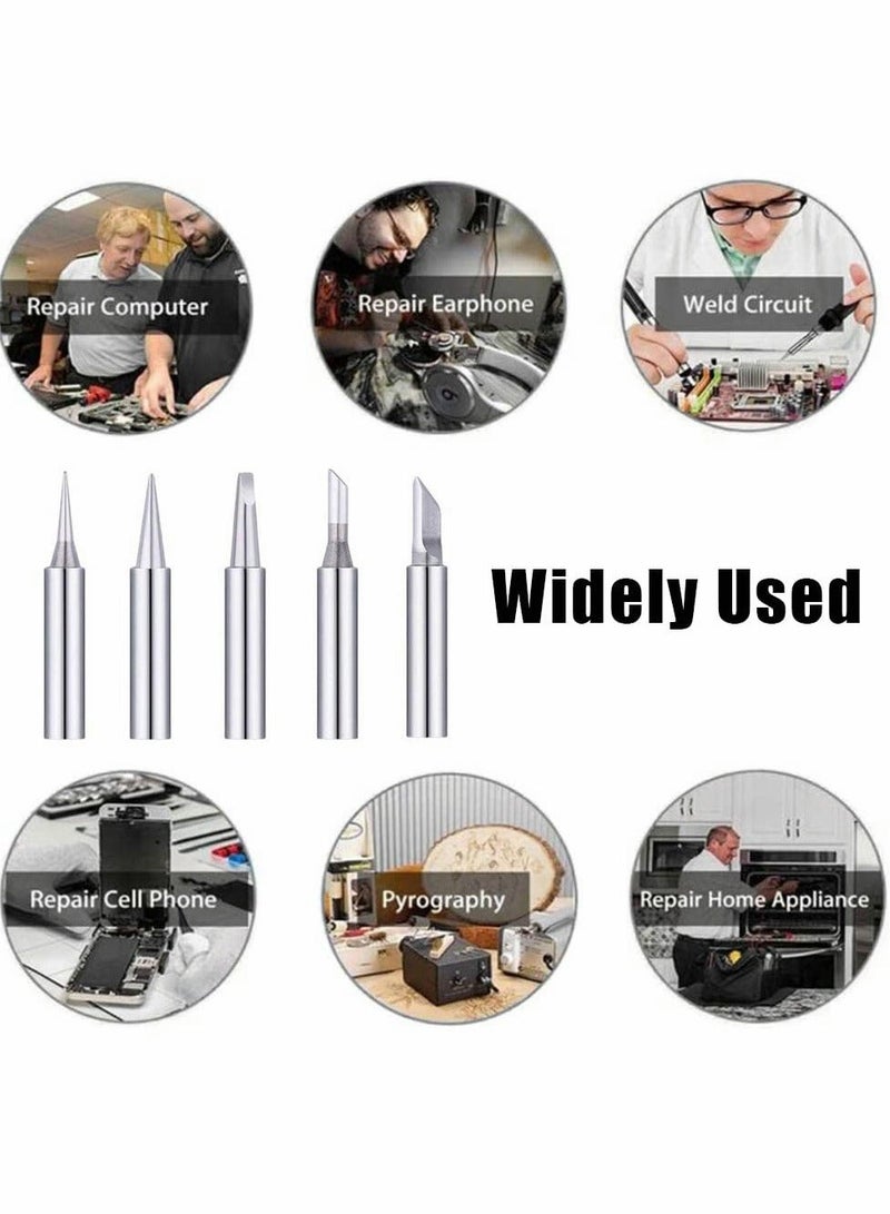 Soldering Iron Tip, Universal Replacement Tip Lead Free Screwdriver, 900m Tool Kit for Station, Welding and Cutting (5 Pcs)