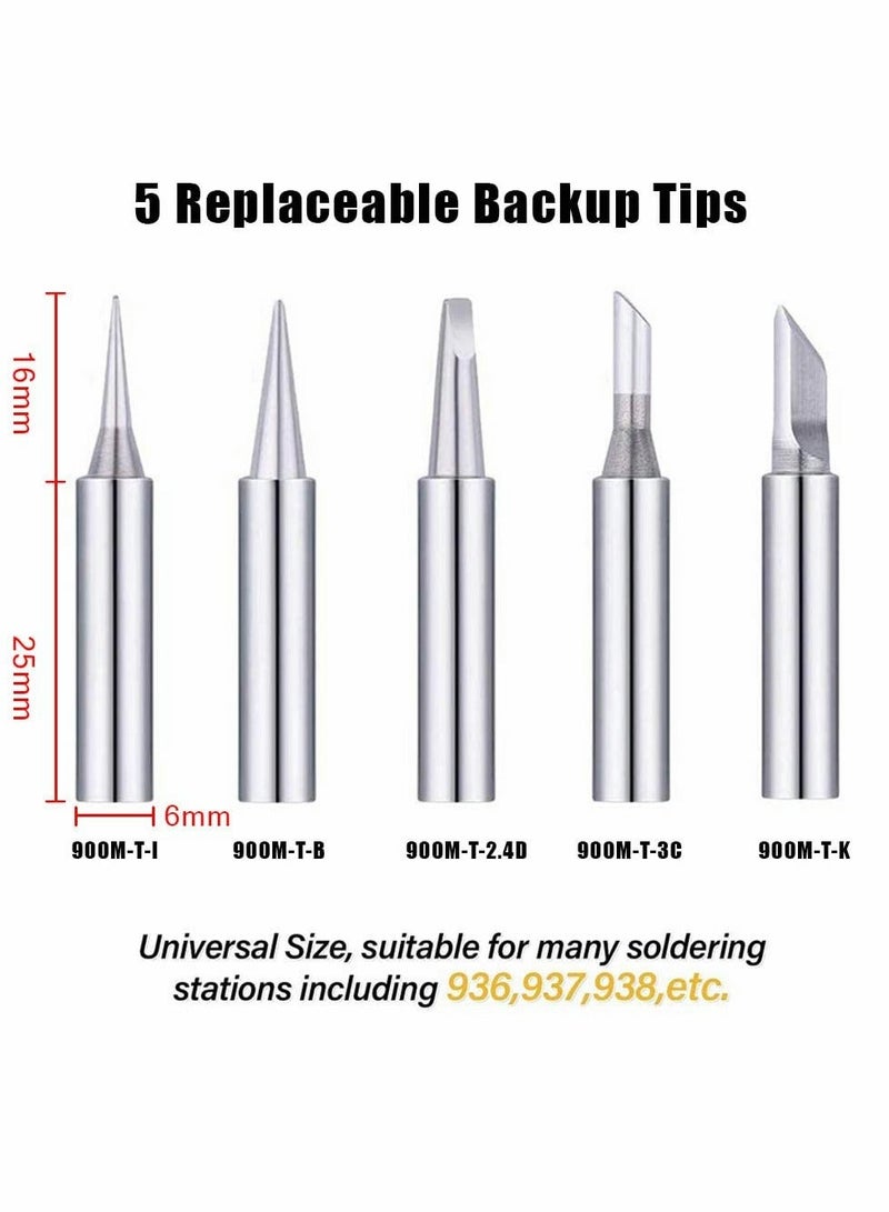 Soldering Iron Tip, Universal Replacement Tip Lead Free Screwdriver, 900m Tool Kit for Station, Welding and Cutting (5 Pcs)