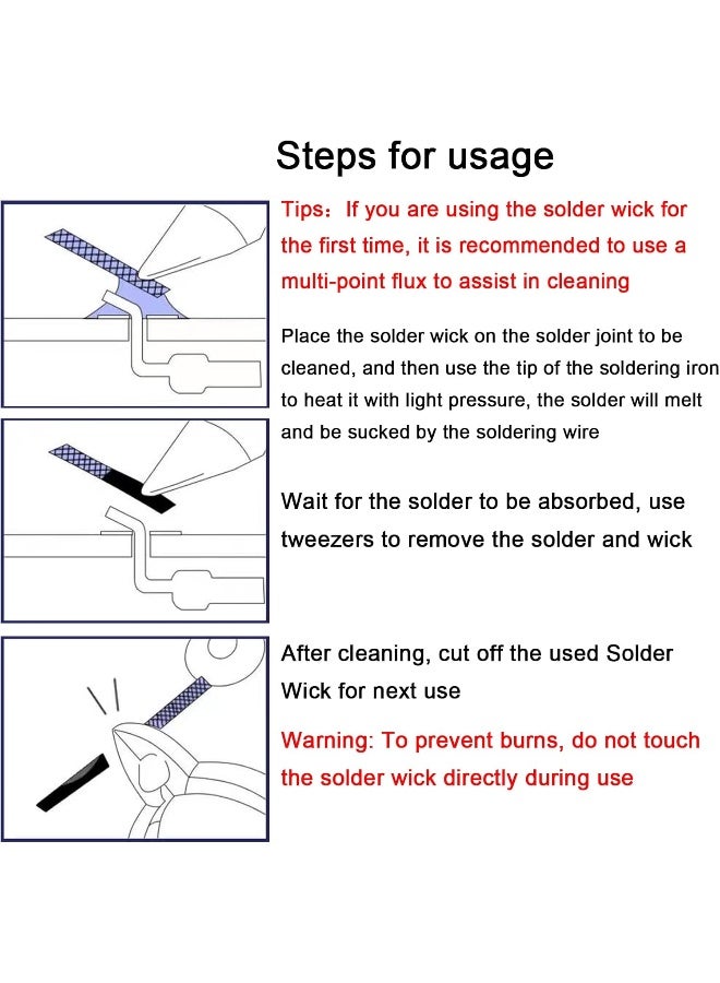 Lesnow  Solder Wick Braid 11Ft Length Desoldering Wick Braid Remover Tool Solder Sucker