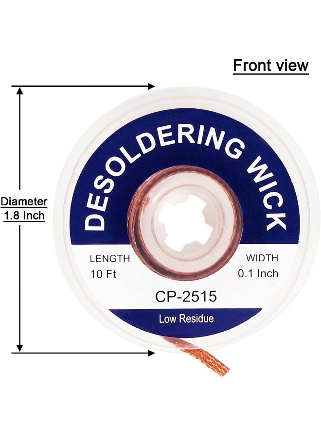 Lesnow  Solder Wicks, No-Clean Solder Wick, 10Ft Length 3 Pieces Desoldering Braided Wicks