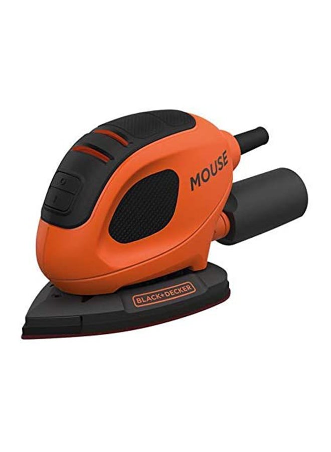 Compact Mouse Detail Sander, 55W, Corded, Low Vibration, Built-in Dust Port, Perfect for Precision and Detail Work on Paint, Varnish, and Glass Orange/Black