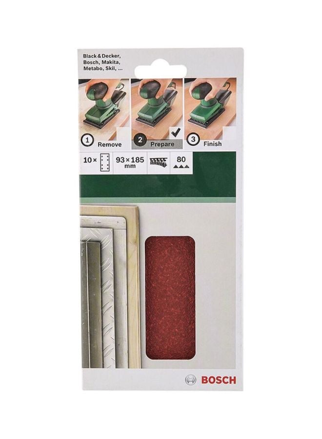 10-Piece PSM 200 Sanding Sheet Red