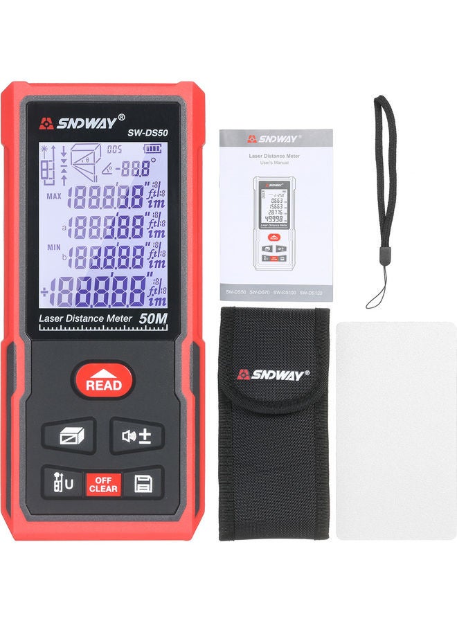 50 Meters Laser Distance Meter Black/Red