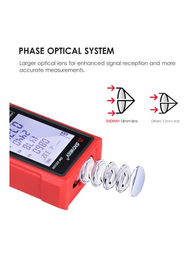 100 Meters Laser Distance Meter Black/Red