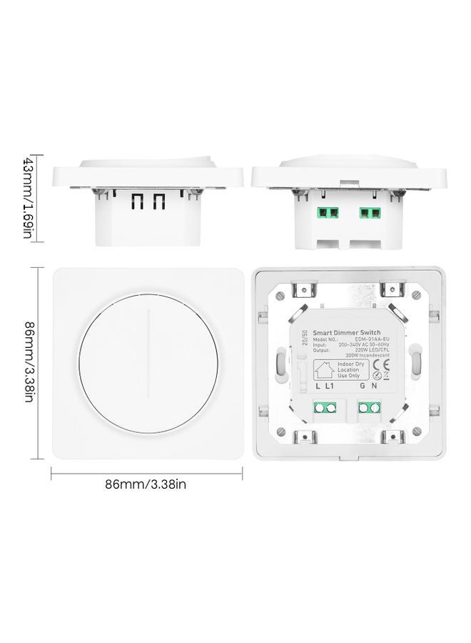 Smart WiFi Dimmer Switch White