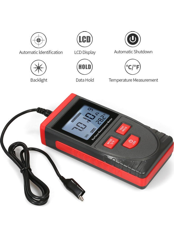 Handheld Surface Resistance Meter Black/Red