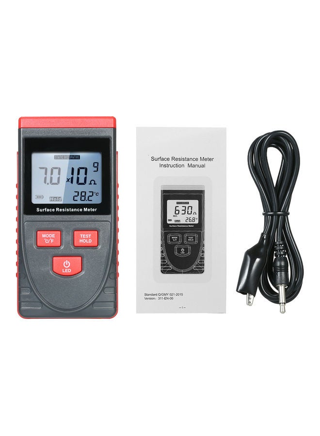 Handheld Surface Resistance Meter Black/Red