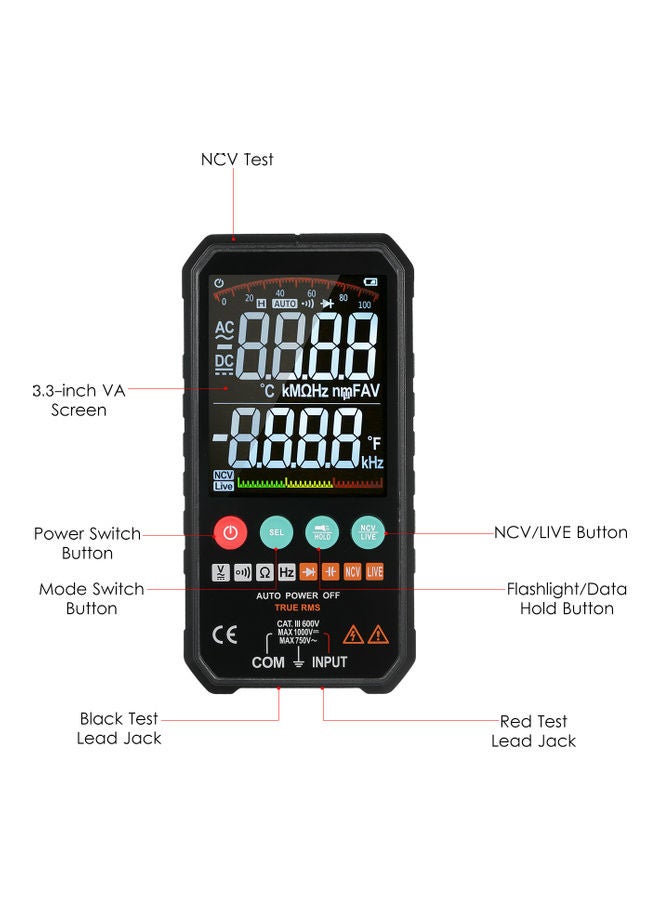 Voltage Meter Black