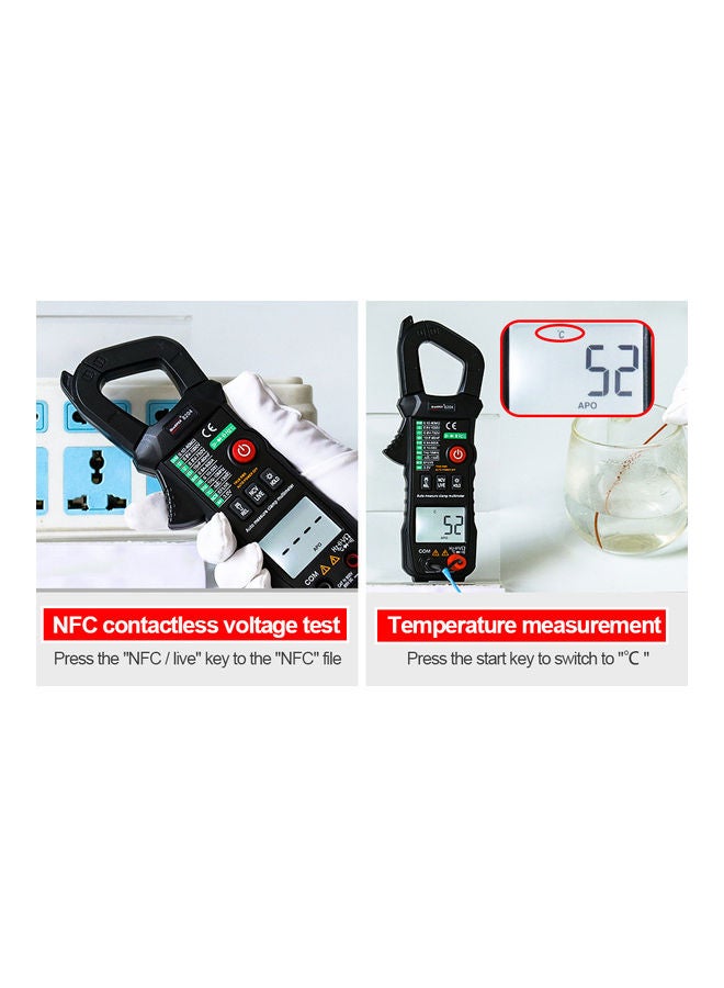 LCD Digital Clamp AC/DC Current Measuring Meter Black