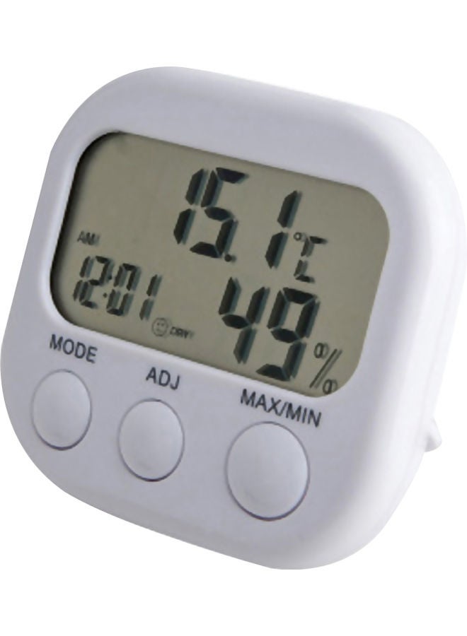Digital Hygrometer With LCD Display White