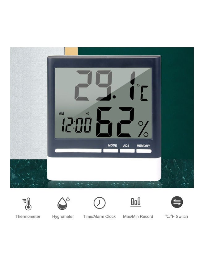 Digital Hygrometer With Alarm Clock Multicolour