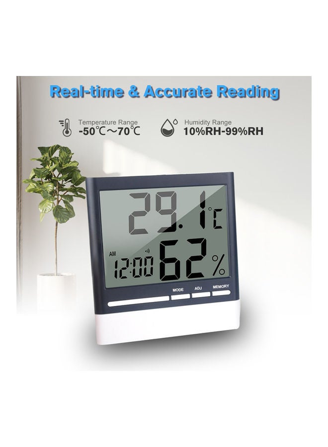 Digital Hygrometer With Alarm Clock Multicolour