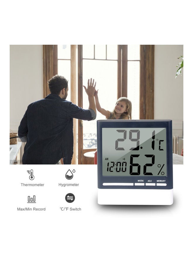 Digital Hygrometer With Alarm Clock Multicolour