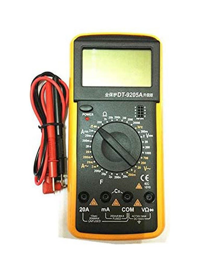 Dt9205A Electric Handheld Digital Multimeter Black/Yellow